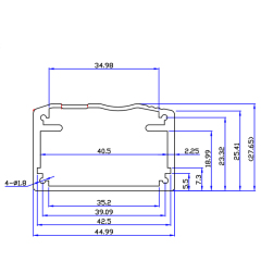 45*28PCB铝外壳体铝电源外壳铝合金机壳铝避雷器播放器铝壳体定制