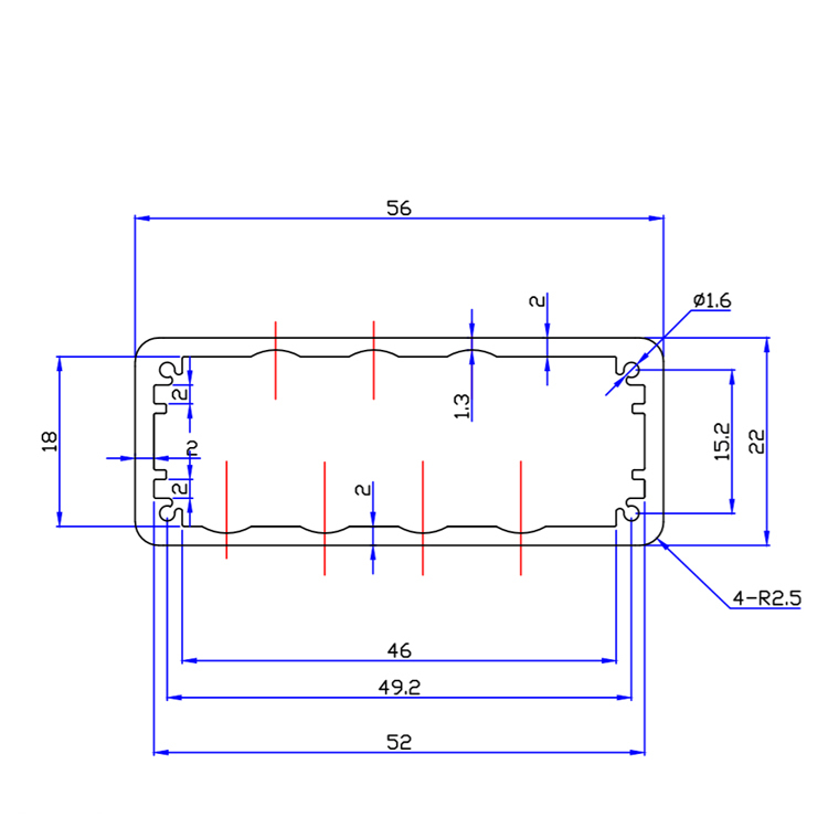 56*22Aluminum housing for electronic system,customized requirements welcomed