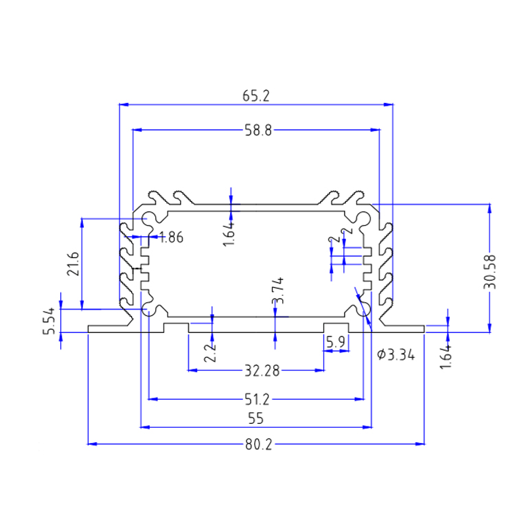 80*30anodizing aluminum pcb enclosure distribution box instrument enclosure