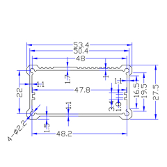 53.4*27.5铝壳铝型材外壳体通信工业铝壳体电子元件金属外壳铝盒