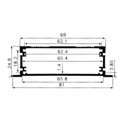 81*24电子外壳带耳朵一体式铝合金壳显示器数码电器温控器外壳体