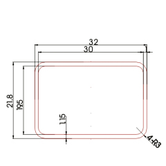 32*22耳放铝型材外壳体铝合金型材外壳体发射通讯外壳放大器壳体