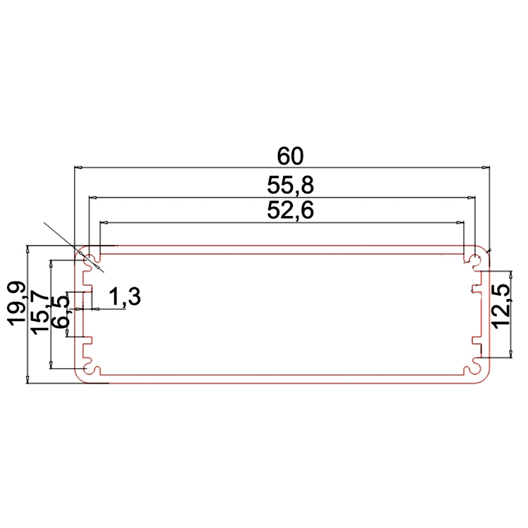 60*20Aluminum pcb boxes electronics cabinet gps enclosures