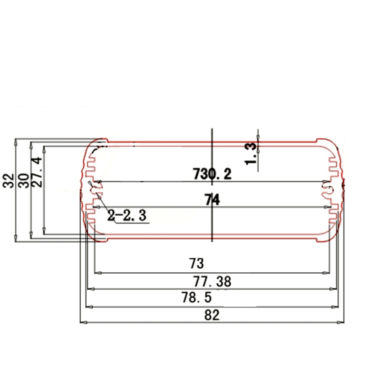 82*32Best price aluminum extrusion heatsink and aluminum electronic housing