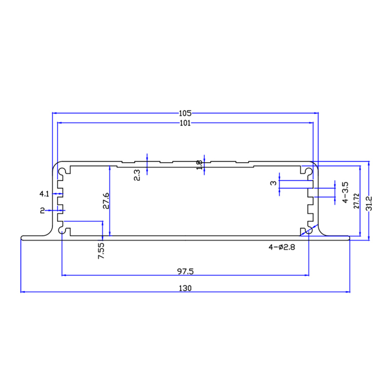 131*31cnc maching aluminum enclosure for telecommunication or electronic instrument