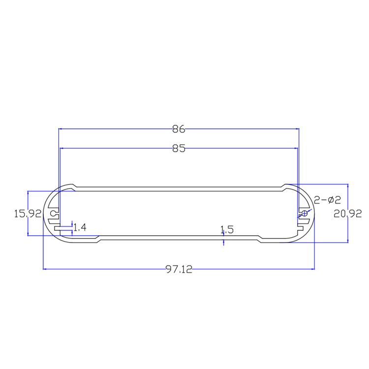 97*21China electronics extruded small anodized aluminum metal box