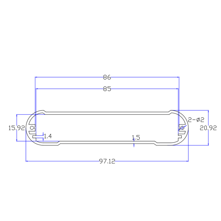 97*21China electronics extruded small anodized aluminum metal box