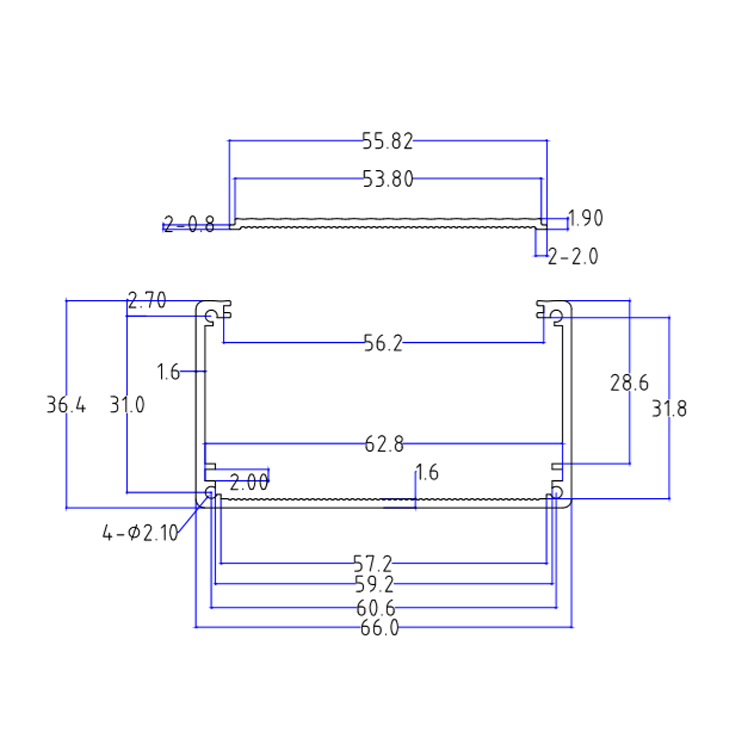 66*36手持小壳分体电子电器铝外壳分体铝壳GPRS外壳新款铝壳铝盒