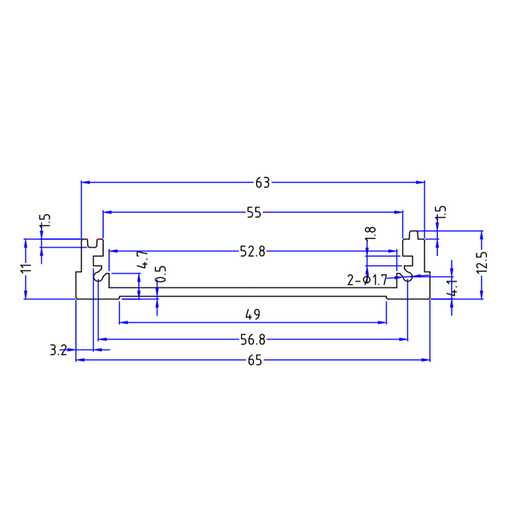 65*22 6063 extrusion aluminum material pin fin heat sink housing/case/enclosure aluminum profile chinese factory housing