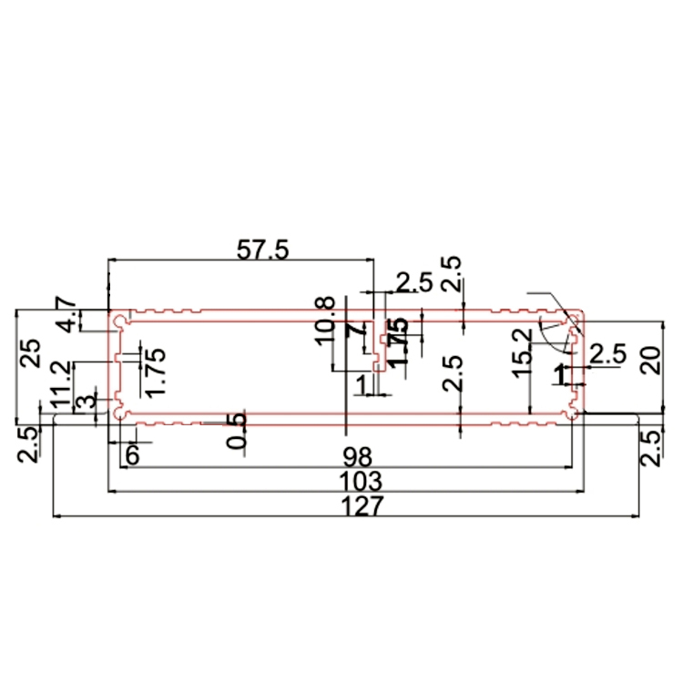 127*25Chinese Manufacture High Quanlity Extrusion Aluminum Instrument Enclosure Electronical Saving Box