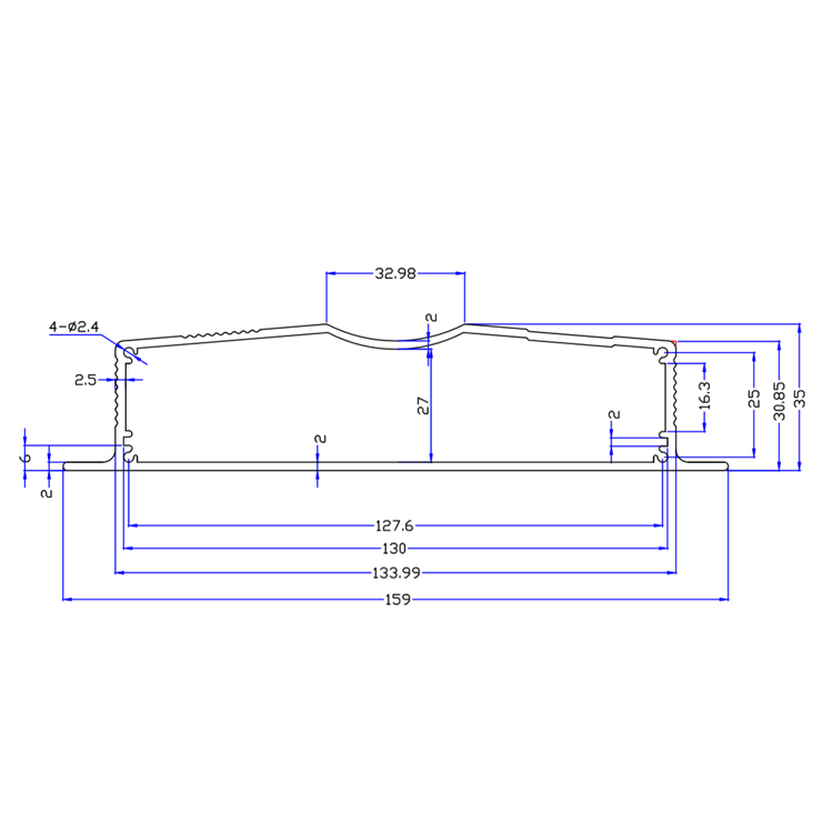 159*35Custom Aluminum Shell Metallic Connecting Boxes for Project and Electronics