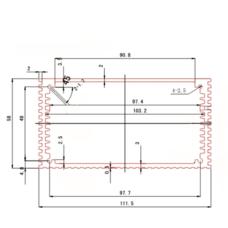 111*58China Supplier customized extruded aluminum junction enclosure and electrical distribution Box