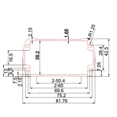 82*42.5PCB线路板铝合金型材外壳PCB线路板铝壳USP接口编程器外壳