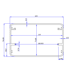 124*76Chinese Manufacture Extruded Aluminum electronic enclosure and Wall Mounted Project Box