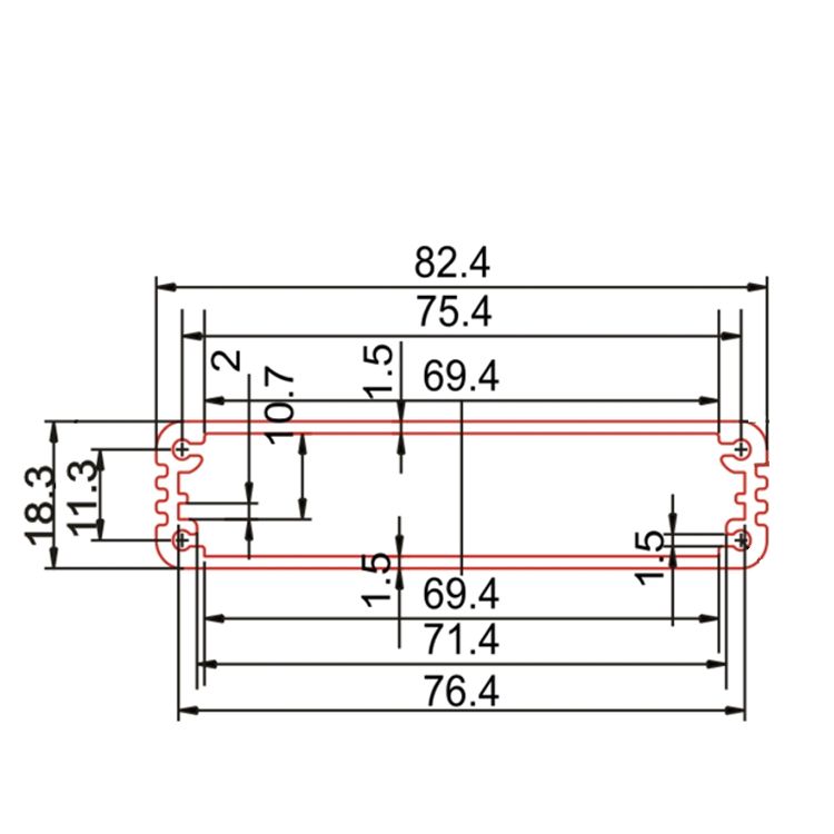 82*18.5 BEST aluminium enclosures for electronics supply,u channel aluminium profile,6061/6063 aluminium extruded louvre profile,OEM