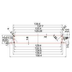 158.4*24Custom Aluminum Profile Industry Control Box PCB Enclosure for Electroncis and Electron Apparatus