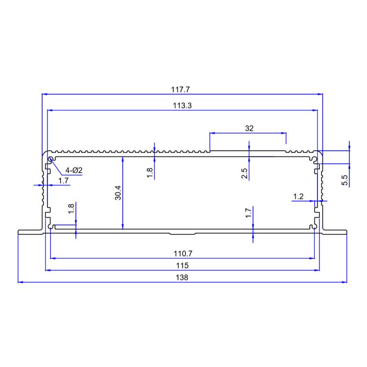 138*35电子PCB线路板铝外壳体铝型材外壳分体电子外壳逆变器铝壳