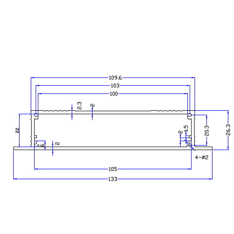 133*26color anodized extruded aluminum electronic enclosures