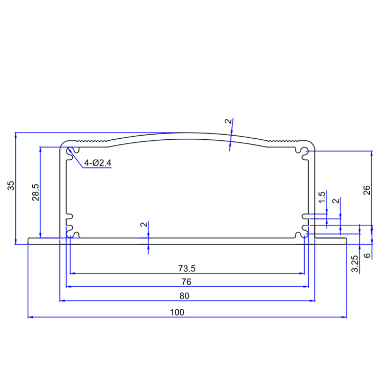 100*35China guandong customized aluminum enclosure for electronic PCB