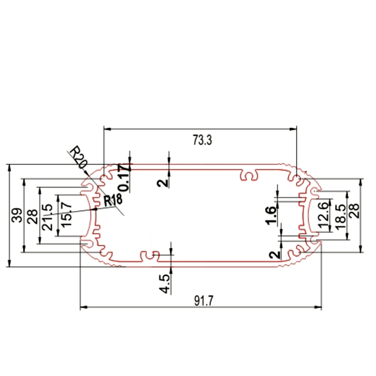 92*39精美一体式处理铝型材外壳铝型材pcb汽车节油器外壳设备铝壳