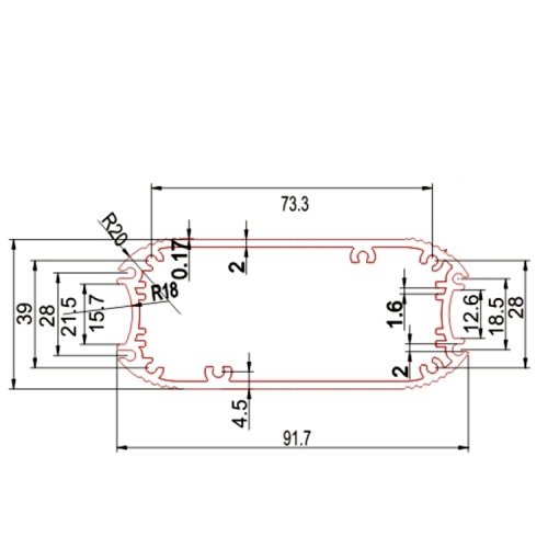 92*39精美一体式处理铝型材外壳铝型材pcb汽车节油器外壳设备铝壳
