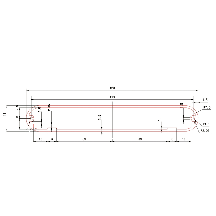 120*18一体式铝合金型材外壳体PCB板仪器仪表铝盒铝壳定做diy