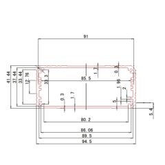 97*41china gold supplier anodized custom extruded aluminum enclosure for circuit board