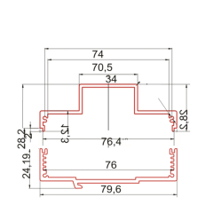 79.5*47Aluminium instrument case for power supply junction box enclosures for electronics