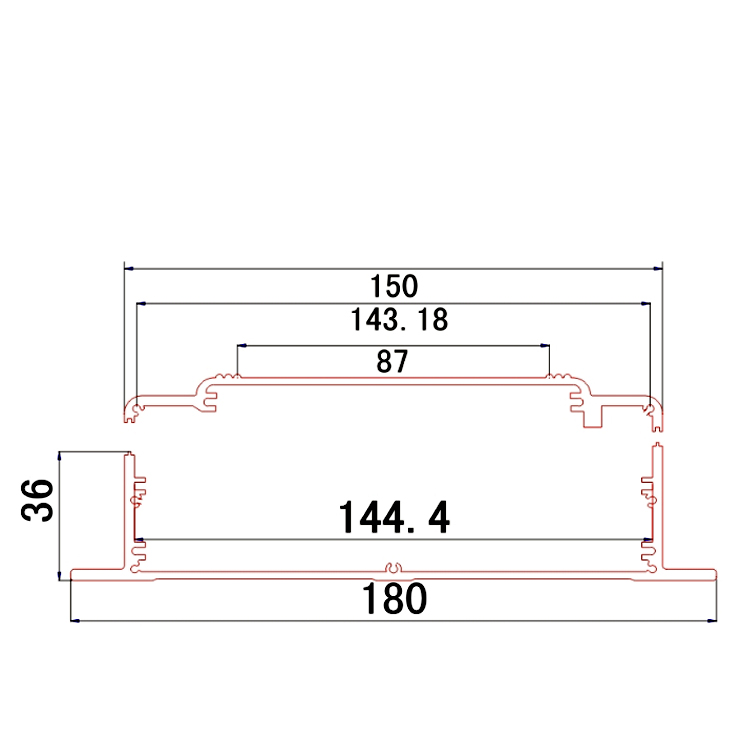 180*50Aluminum enclosures for electronics standard metal boite case junction box Black color