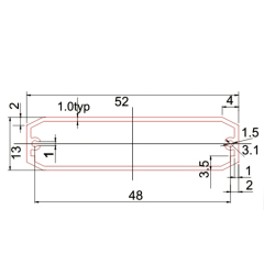 52*13aluminum exrusion housing heatsink electronics enclosure