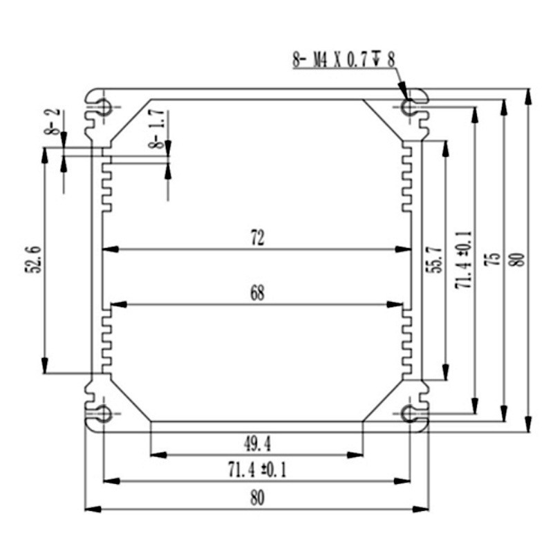 PG003 80*80-L Aluminum Waterproof Enclosure