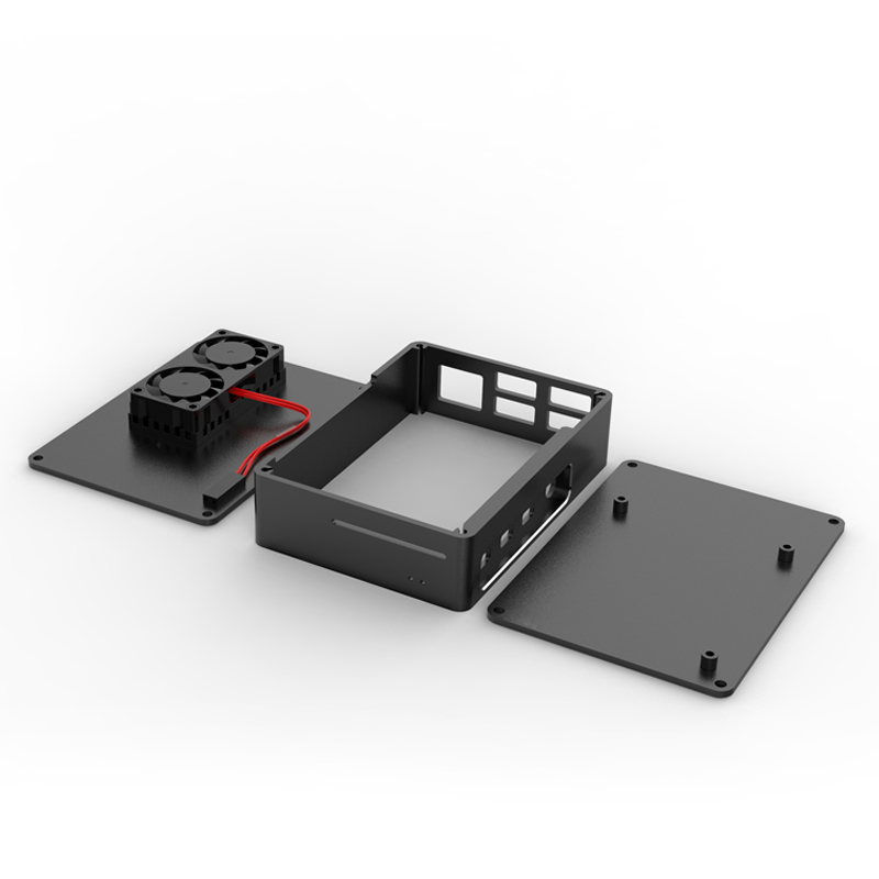 Raspberry Pi 4b cooling aluminum alloy enclosure with fan Raspberry Pi 4 development board protection box accessories