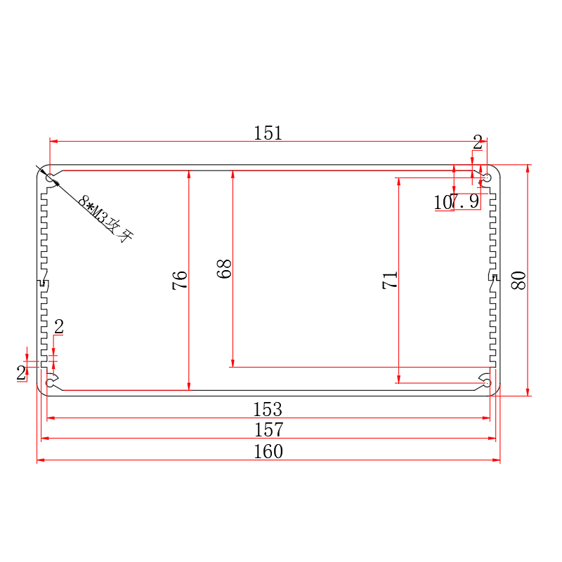 160*80-L electronic enclosures aluminum electrical box transformer enclosure