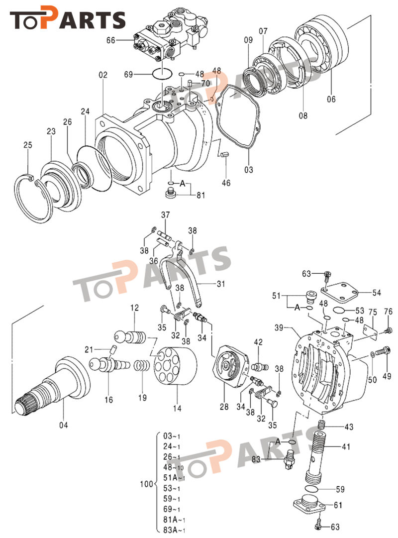 4467592 seal kit for Hitachi hydraulic pump