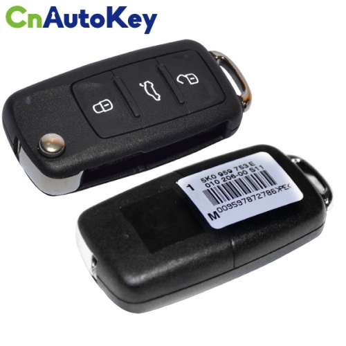 CN001035 New VW Remote Flip Key 3 Button 5K0 837 202 E 434MHz ID48