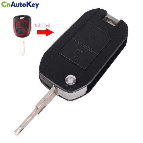 CS009007 Modified 2 Buttons Folding Key Blank Remote Case Cover For Peugeot 206 306 406 Flip Key Shell