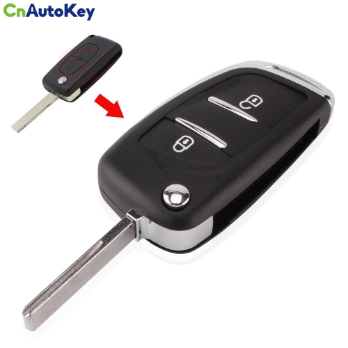 CS016010 2 Buttons Modified Filp Remote Car Key Shell Case For Citroen C2 C3 C4 C5 C6 C8 Xsara Picasso CE0536 With Chrome