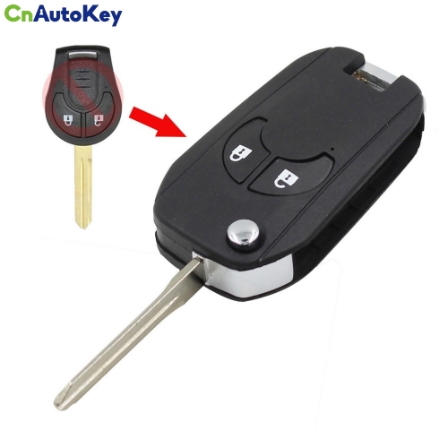 CS027006 Flip Folding Key Shell 2 Buttons For NISSAN Cube Micra Note Qashqai Juke Romote Key Case