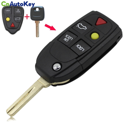 CS050006 5 Buttons Remote Flip Folding Key Shell Case For Volvo XC70 XC90 V50 V70 S60