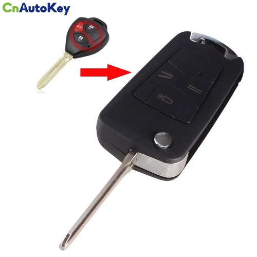 CS007041 New Flip Folding Remote Key Shell Case For Toyota Hilux Rav4 Corolla Camry 3 Buttons Toy43 Blade