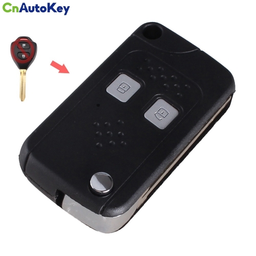 CS007046 2 Button Modified Folding key blank Flip Remote Car Cover Key Fob Case For Toyota Corolla Yaris Hilux Shining