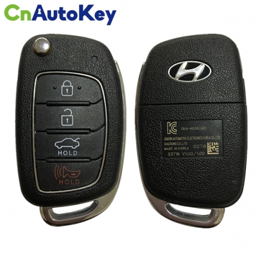 CN020053 2017 Hyundai Elantra Remote Flip Key 4B – 433Mhz – 95430-F2000 OKA-NO38(AD)