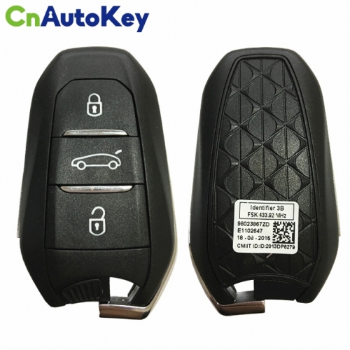 CN016019 Original 3button smart key 433.92mhz with blade for Peugeot 508 DS Citroen C4L