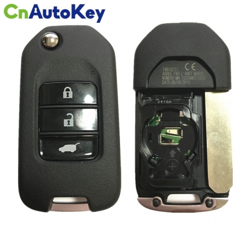 CN003096 ORIGINAL Flip Key for Honda 3Buttons 433MHz Transponder HITAG 3 Model TOAK1