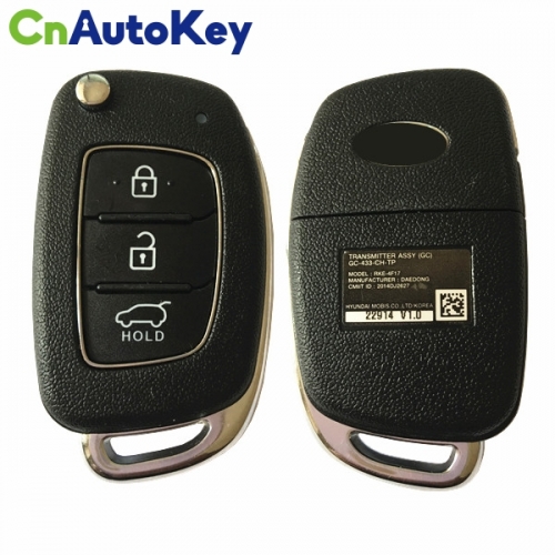 CN020091 2015 -2017 Hyundai Creta ix25 2015 -2017 Remote Flip Key 3B 433MZ 4D60 80BIT RKE-4F17