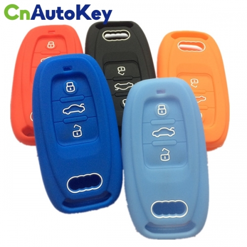 SCC008005 3 Buttons Silica Gel silicone Car Key Cover Case For Audi A4 A5 A6 A7 A8 Q5 ect. Smart Remote Car Key Case