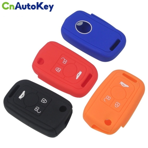 SCC013008 Rubber Skin Silicone Case for Buick Excelle Regal RS 3 Button Remote Flip Folding Key Cover Holder Protector