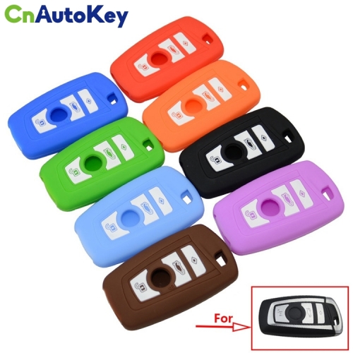 SCC006001 Silicone Car Key Cover Case For BMW 1 2 3 5 7 Series F10 F20 F30 335 328 535 650 Remote Key Shell 3 Buttons Car-Styling