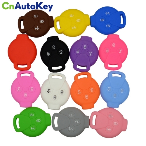 SCC002003 Silicone Car Key Case Cover For Benz Smart City Coupe Cabrio 3 Buttons Soft Silica Gel New Skin Cases Cover Protector