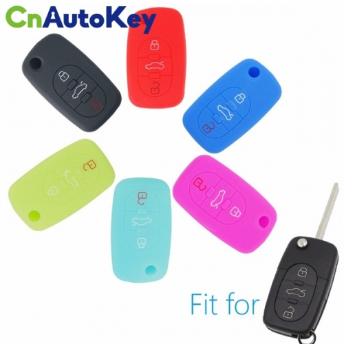 SCC008003 3 Buttons Silicone Car Key Cover For AUDI A2 A3 S3 A4 S4 A6 S6 RS6 A8 TT